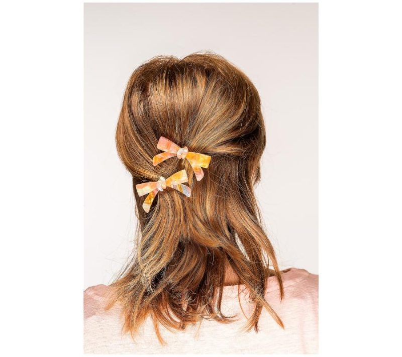 Hair Care |  Acetate Marble Bow Alligatorclip Duo Hair Care Hair Care