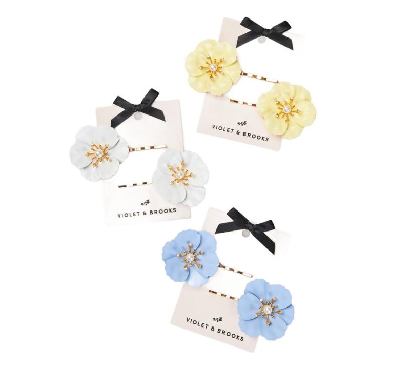 Hair Care |  Blooming Enamel Poppy Hairpin Duo Hair Care Blue