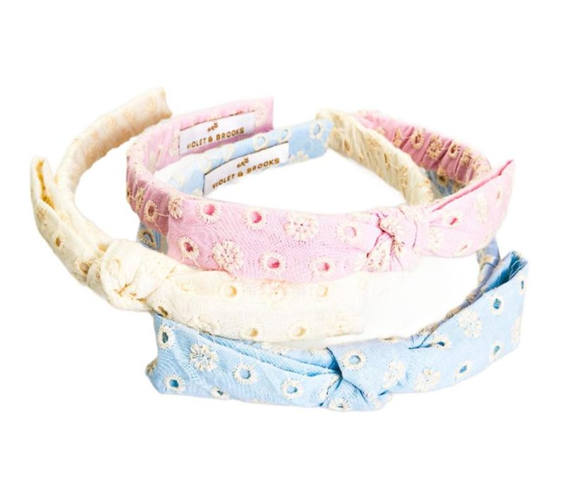 Hair Care |  Ellie Mini Bow Eyelet Headband Hair Care Blue