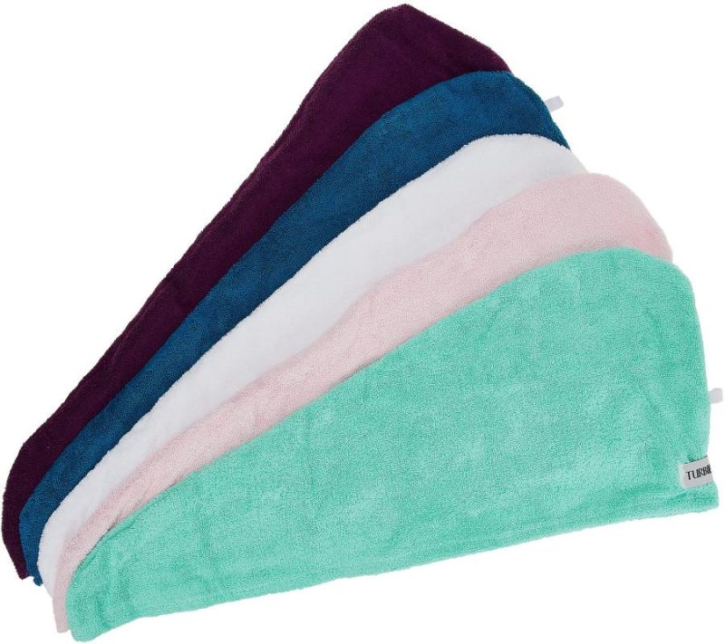 Hair Care |  Set Of 5 Solid 100% Cotton Hair Towels Hair Care Classic