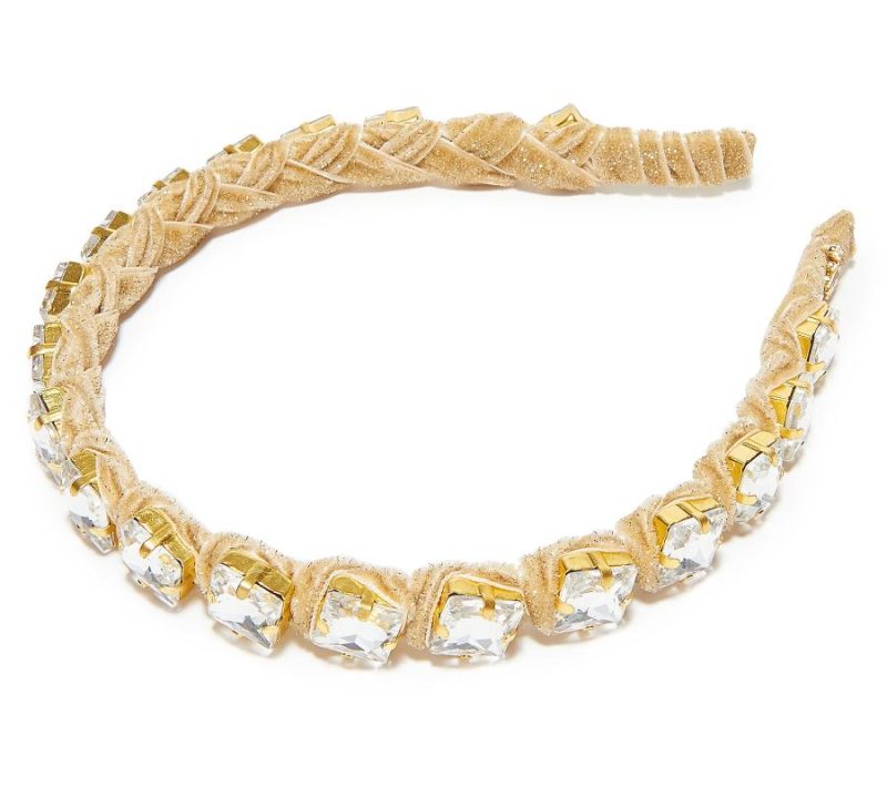 Hair Care |  Square Crystal Strand Headband Hair Care Gold