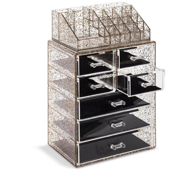 Makeup |  7-Drawer Makeup And Jewelry Storage Case Makeup Black