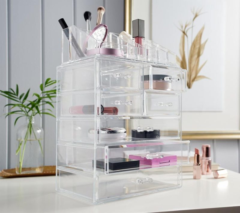 Makeup |  7-Drawer Makeup And Jewelry Storage Case Makeup Black