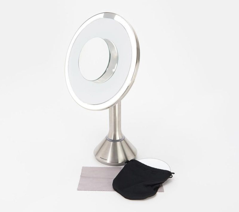 Makeup |  8" Sensor Mirror With 10X Detail Attachment Makeup Black Matte