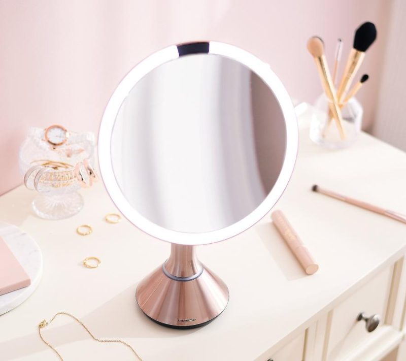 Makeup |  8" Sensor Mirror With 10X Detail Attachment Makeup Black Matte