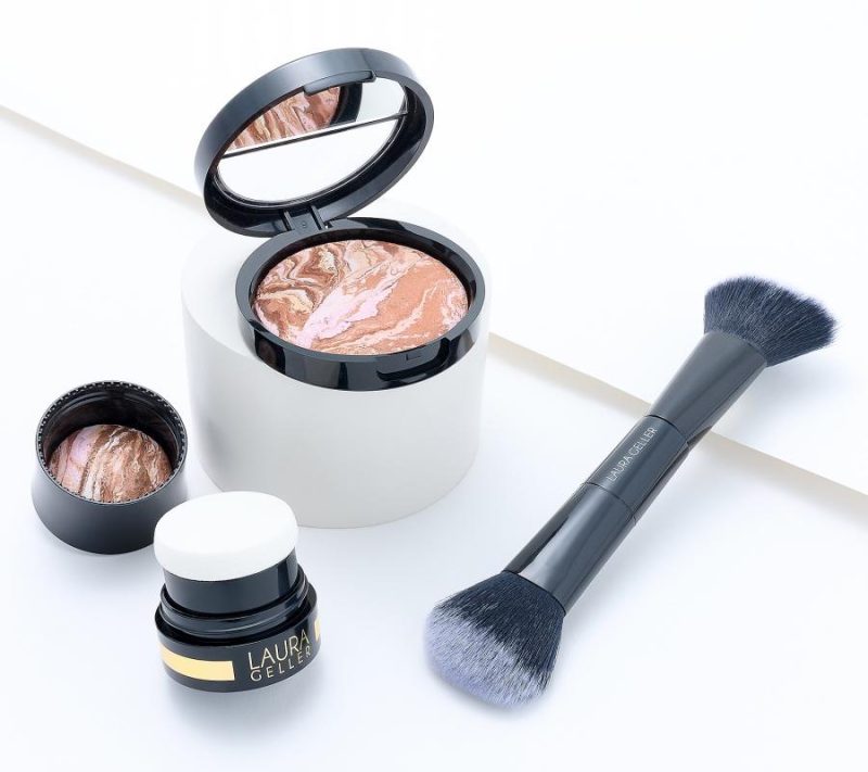 Makeup |  Bronze & Brighten Home & Away Set With Brush Makeup Deep