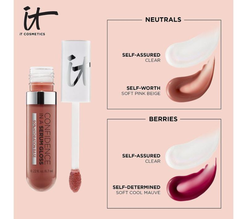 Makeup |  Confidence In A Serum Lip Gloss Plumping Duo Makeup Berry