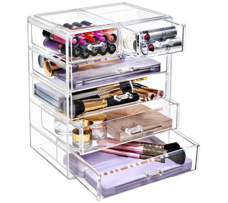 Makeup |  Makeup And Jewelry Storage Case With 6 Drawers Makeup Black