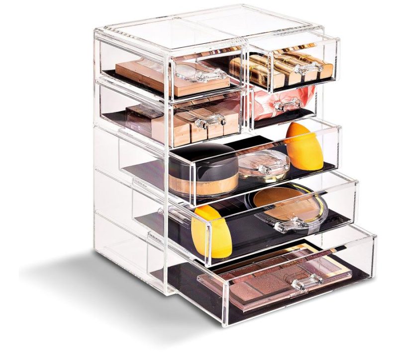 Makeup |  Makeup And Jewelry Storage Case With 7 Drawers Makeup Black