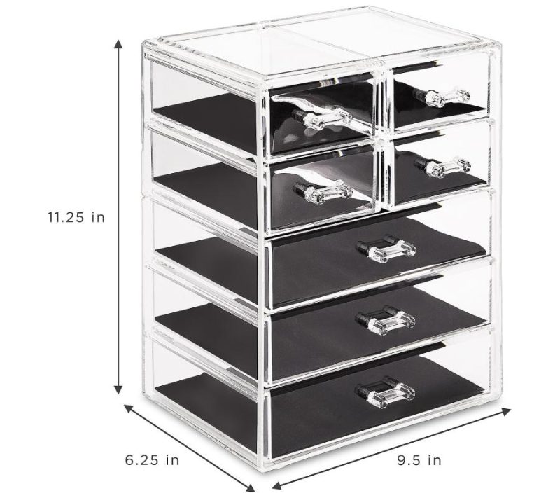 Makeup |  Makeup And Jewelry Storage Case With 7 Drawers Makeup Black