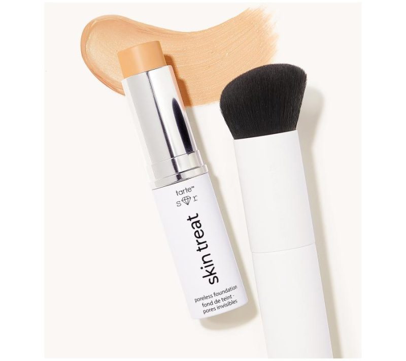 Makeup |  Skin Treat Poreless Stick Foundation Duo With Brush Makeup Deep