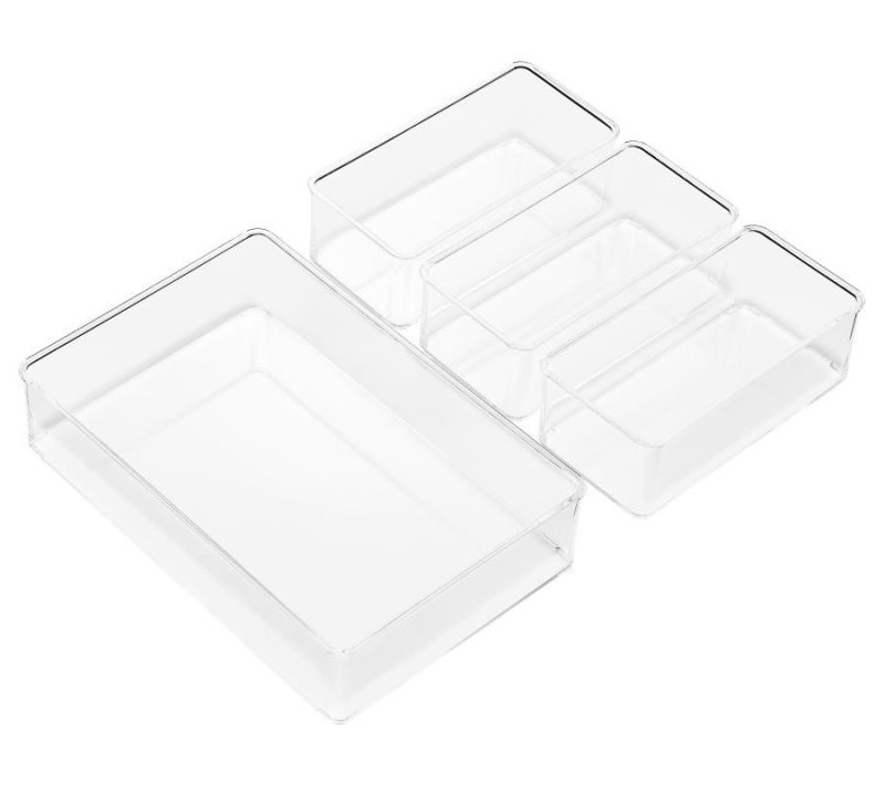 Men’s Grooming |  Clear Dr Awer Organizer 4-Piece Set, Mu Lti-Purpose Bin Men's Grooming Clear