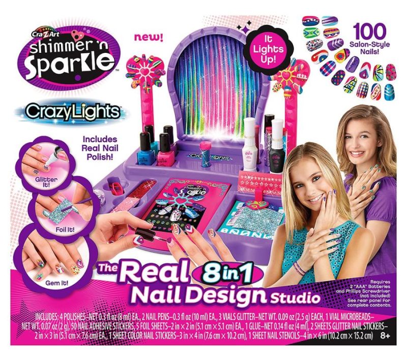 Nail Care |  Shimmer ‘N Sparkle Crazy Lights 8-In- 1 Nail Art Kit Nail Care Multi