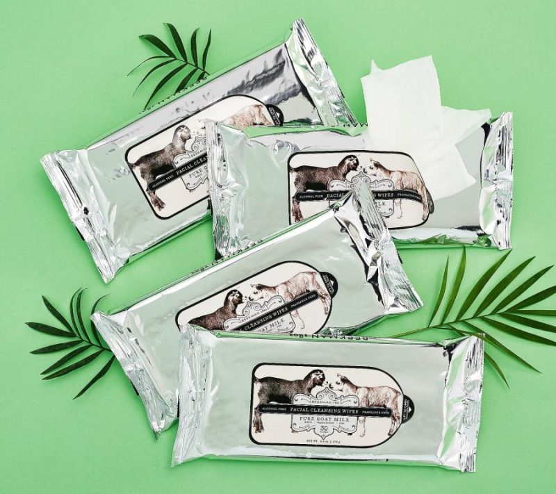 Skin Care |  4-Piece Goat Milk Face Wipes Skin Care Glacial Mint